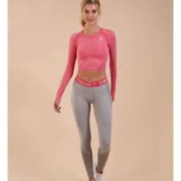 Gymshark Flex Leggings V3 Grey Marl, Sherbet Pink Size XS NWT - Picture 2 of 10